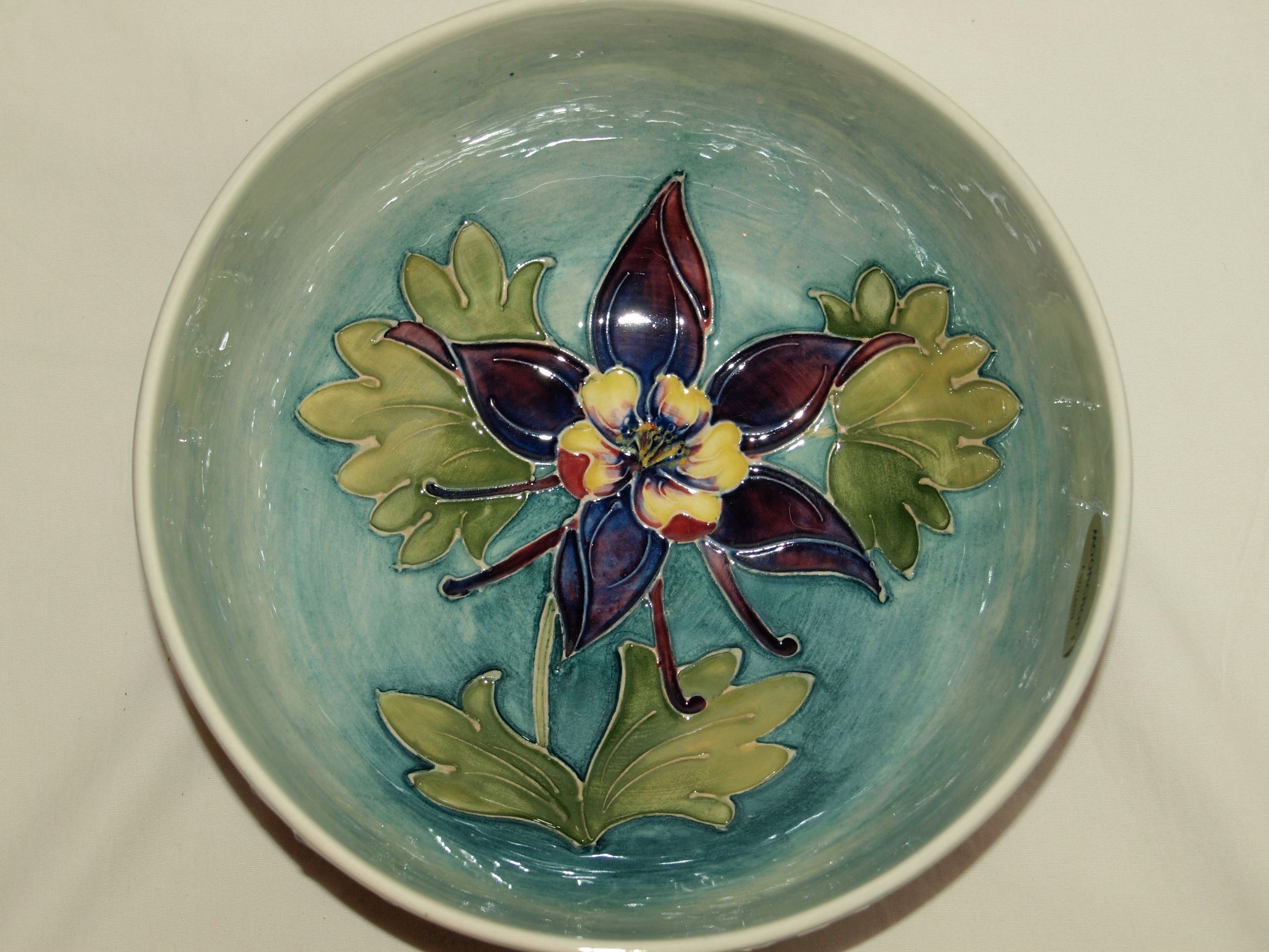 Moorcroft Columbine Pattern Fruit Bowl - Talking Antiques